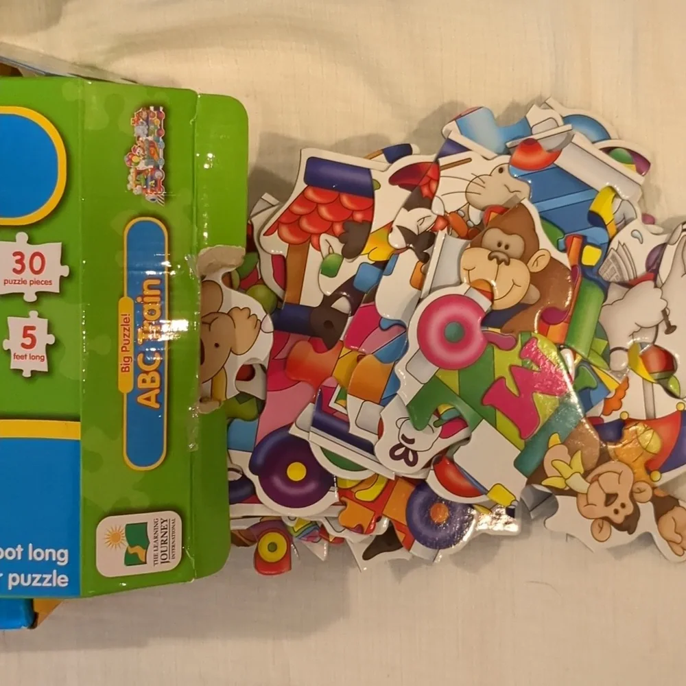 The learning journey puzzle bundle of 4 numbers, letters, people, train